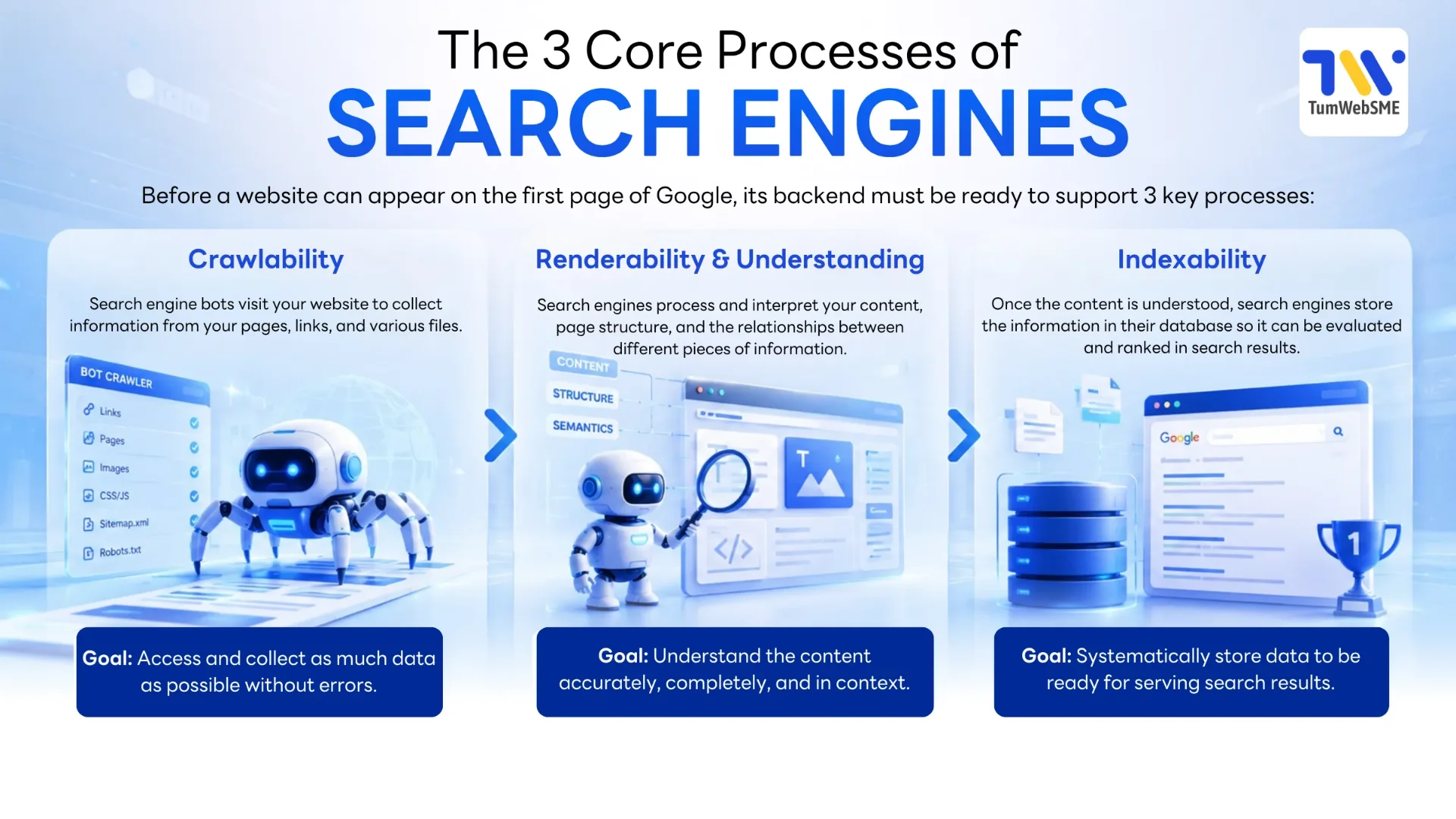 The 3 Core Processes of Search Engines